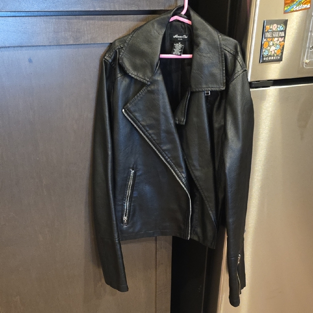 Anna Cai New York Size M Black Leather Jacket